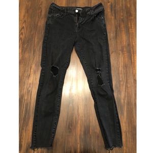 Old Navy Mid-rise Rockstar Black distressed jeans
